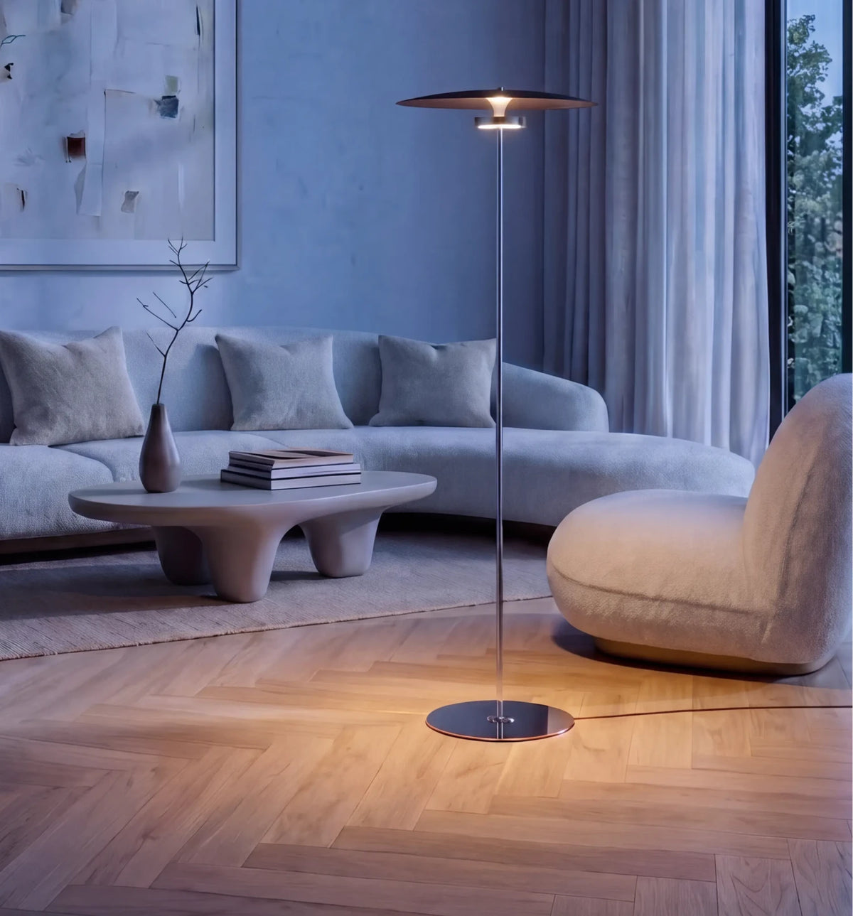 Walnuss und Chrom im Retro-Design