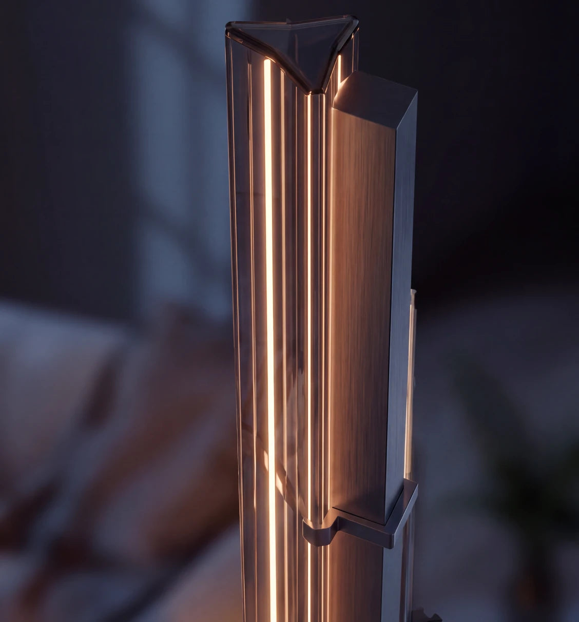 Ein schlanker Lichtstab in Nickel
